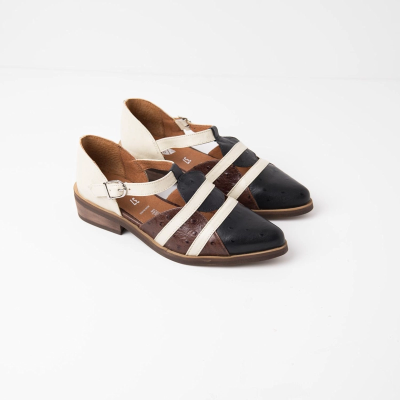 ZAPATO CUERO MUJER  RADAL NEGRO BEIGE - 2