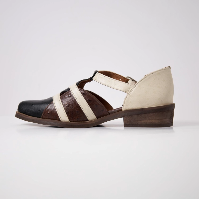 ZAPATO CUERO MUJER  RADAL NEGRO BEIGE - 3