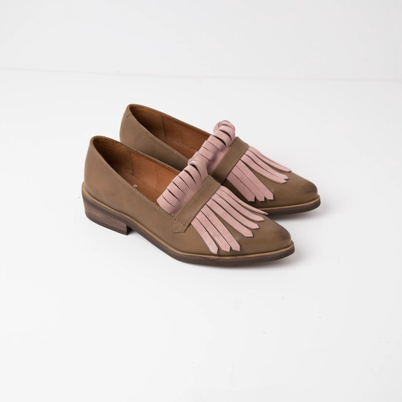 ZAPATO CUERO MUJER  ALBA TAUPE ROSADO - 2