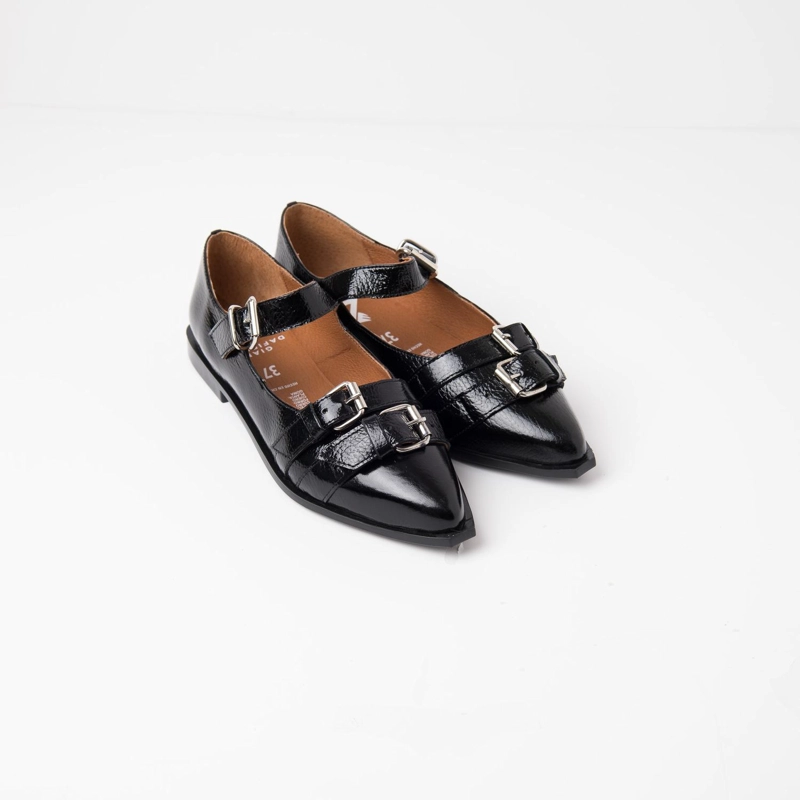 ZAPATO CUERO MUJER  IRIS NEGRO - 2