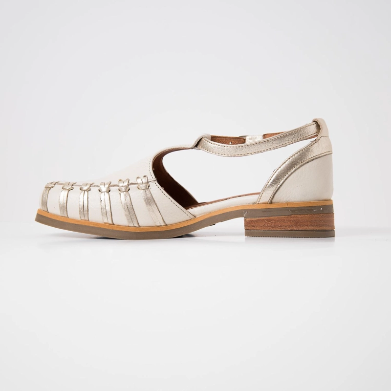 ZAPATO CUERO MUJER  DUNA BEIGE NIQUEL - 3