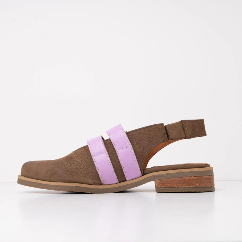 ZAPATO CUERO MUJER  ESTRILDA CAFE LILA - 3