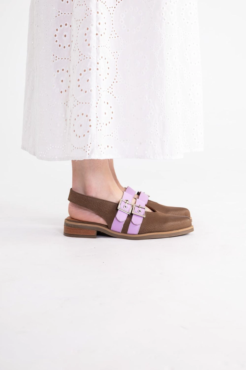 ZAPATO CUERO MUJER  ESTRILDA CAFE  LILA - 3