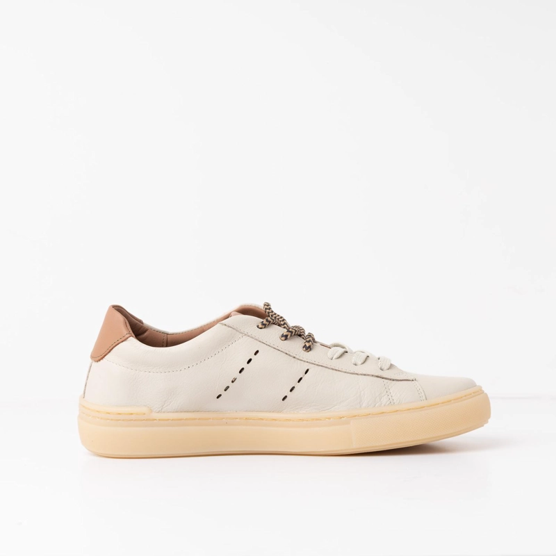 ZAPATILLA CUERO MUJER AMAPOLA BEIGE - 1