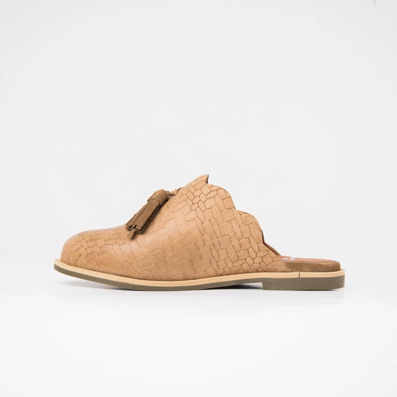 BABUCHA MUJER CUERO  AURA TAUPE - 3
