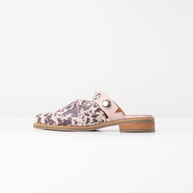 BABUCHA MUJER CUERO  PIBI PRINT ROSADO - 3