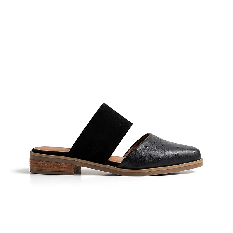 BABUCHA MUJER CUERO  GAVIOTA NEGRO - 1
