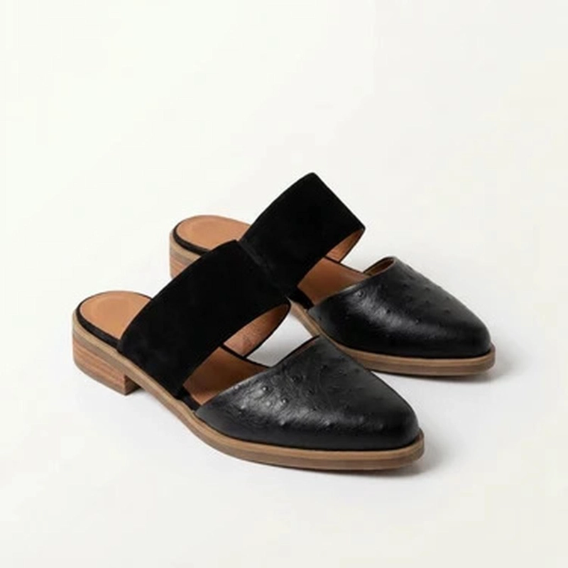 BABUCHA MUJER CUERO  GAVIOTA NEGRO - 2