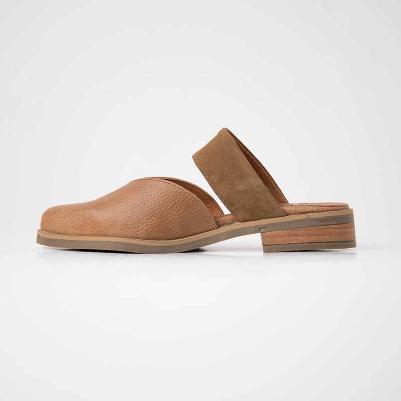 BABUCHA MUJER CUERO  UMBRAL CAMEL - 3