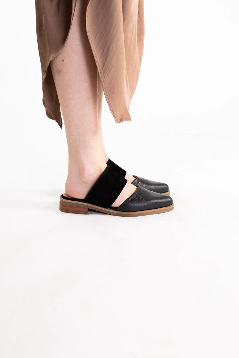 BABUCHA MUJER CUERO  UMBRAL NEGRO - 5