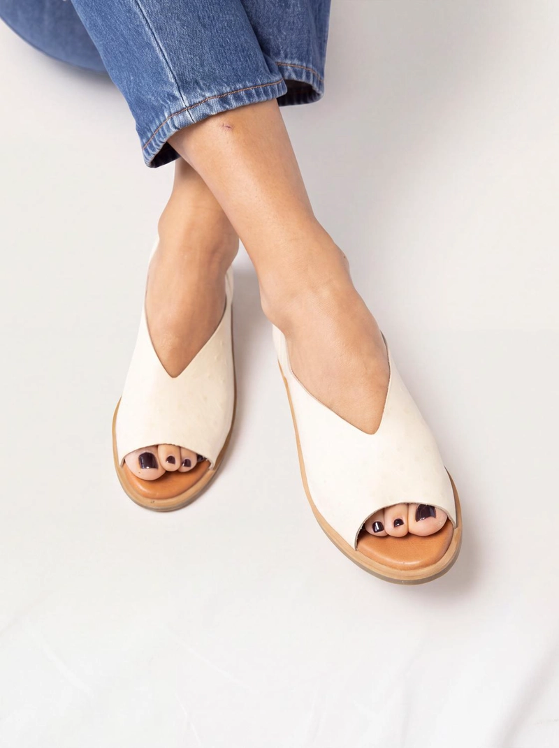 SANDALIA MUJER CUERO  NUBE BEIGE - 5