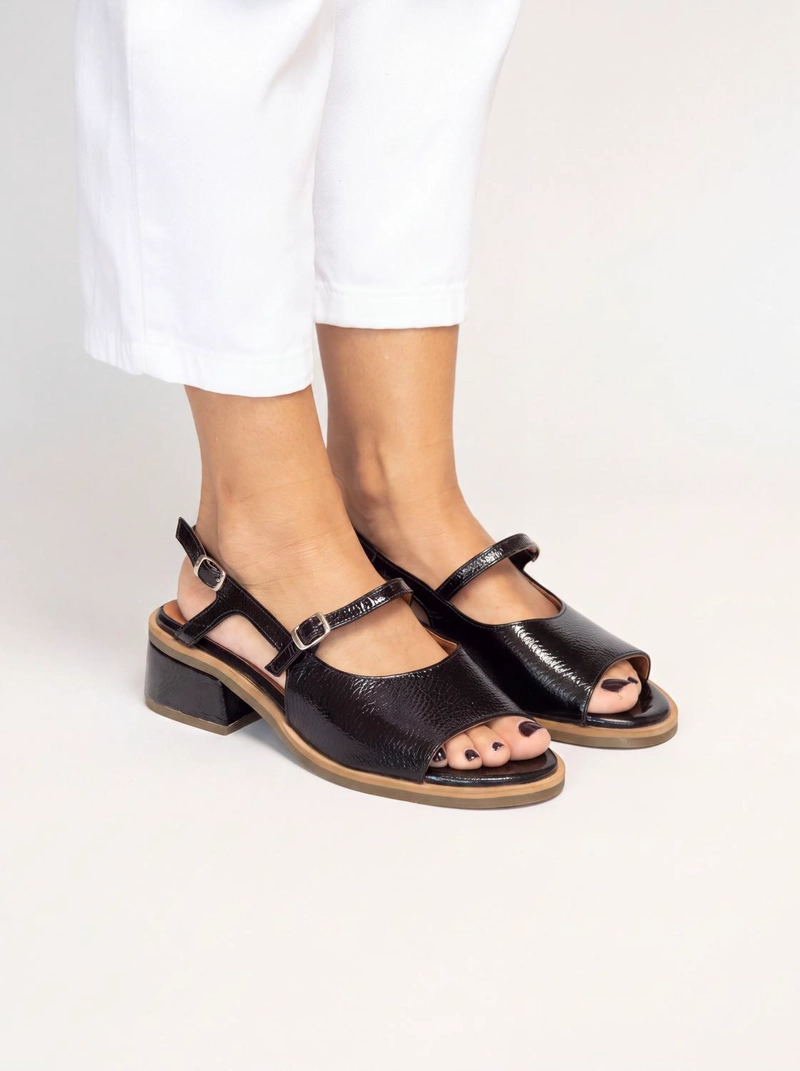 SANDALIA MUJER CUERO  SOLAR NEGRO - 4
