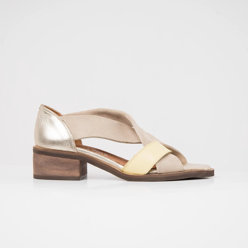 SANDALIA MUJER / TORTOLITA AMARILLO NIQUEL - 1