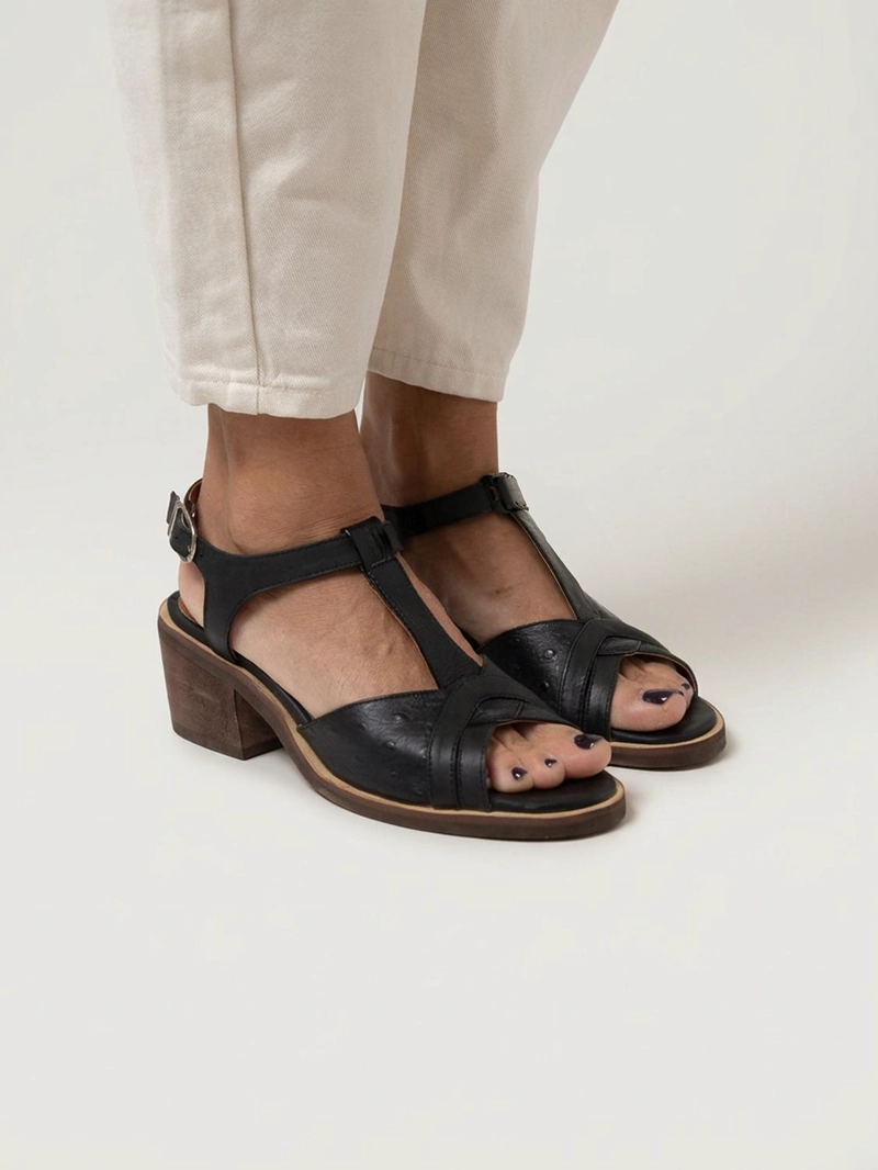 SANDALIA MUJER CUERO  PARINA NEGRO - 4