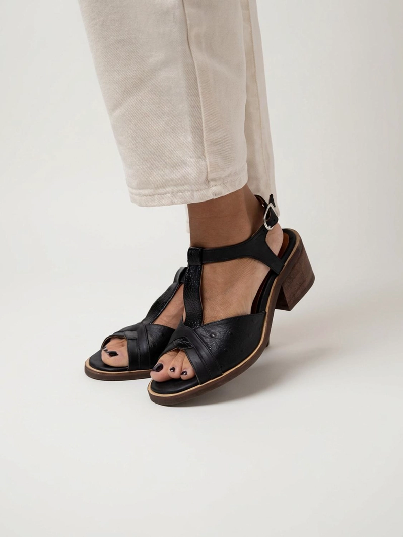 SANDALIA MUJER CUERO  PARINA NEGRO - 5