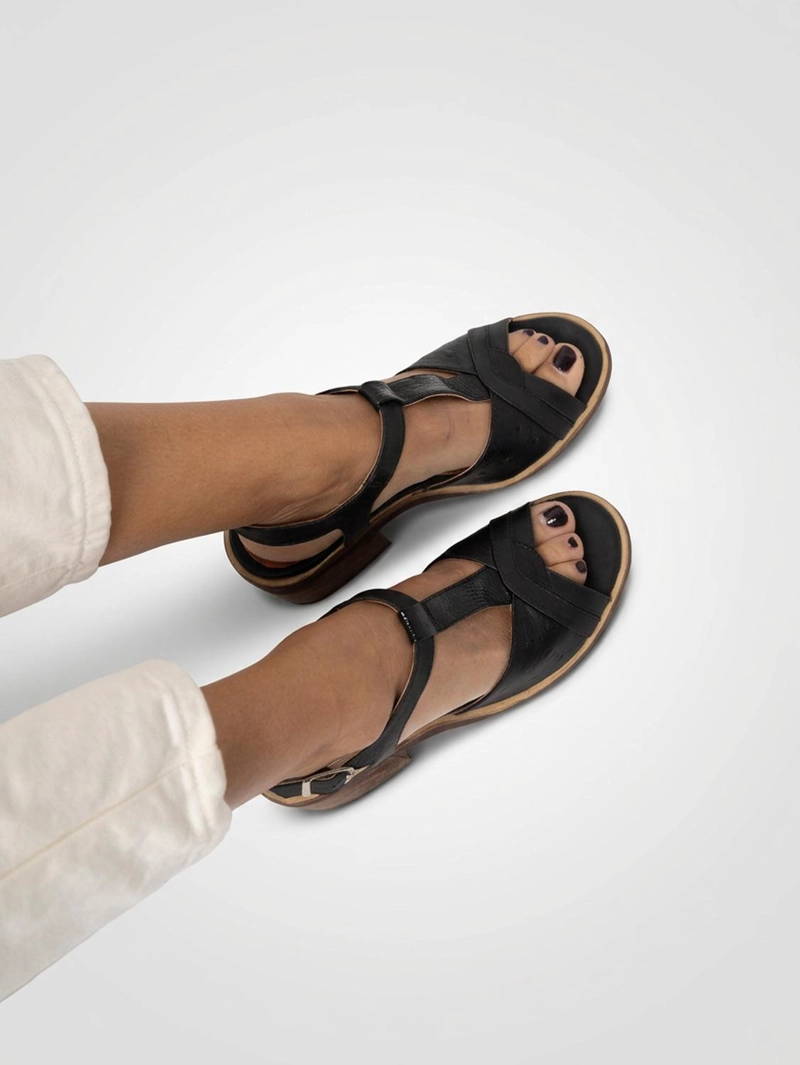 SANDALIA MUJER CUERO  PARINA NEGRO - 6