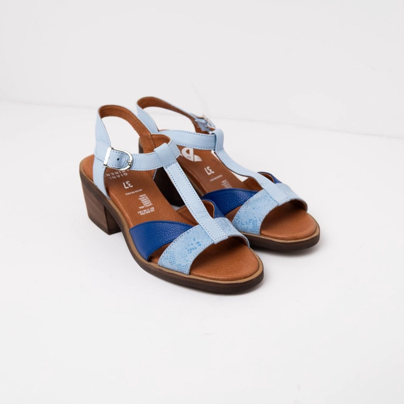 SANDALIA CUERO MUJER  SAUCO CELESTE AZUL - 2