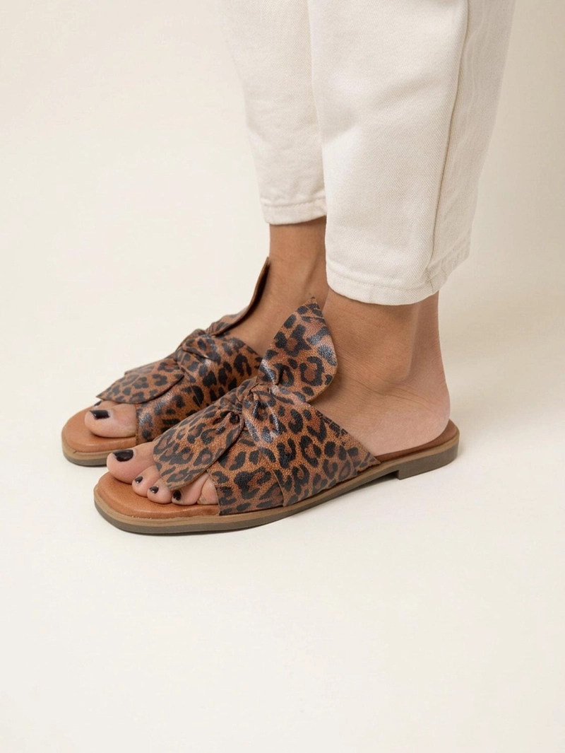 SANDALIA CUERO MUJER  FIOFIO LEOPARDO - 5