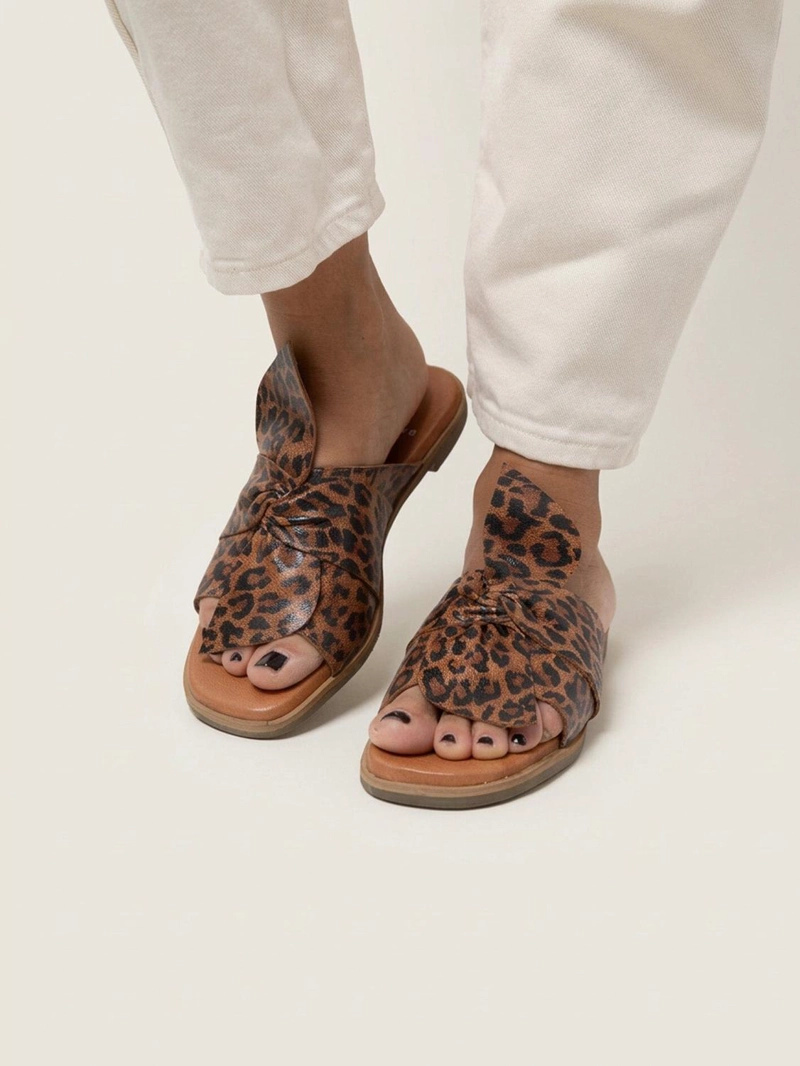 SANDALIA CUERO MUJER  FIOFIO LEOPARDO - 6