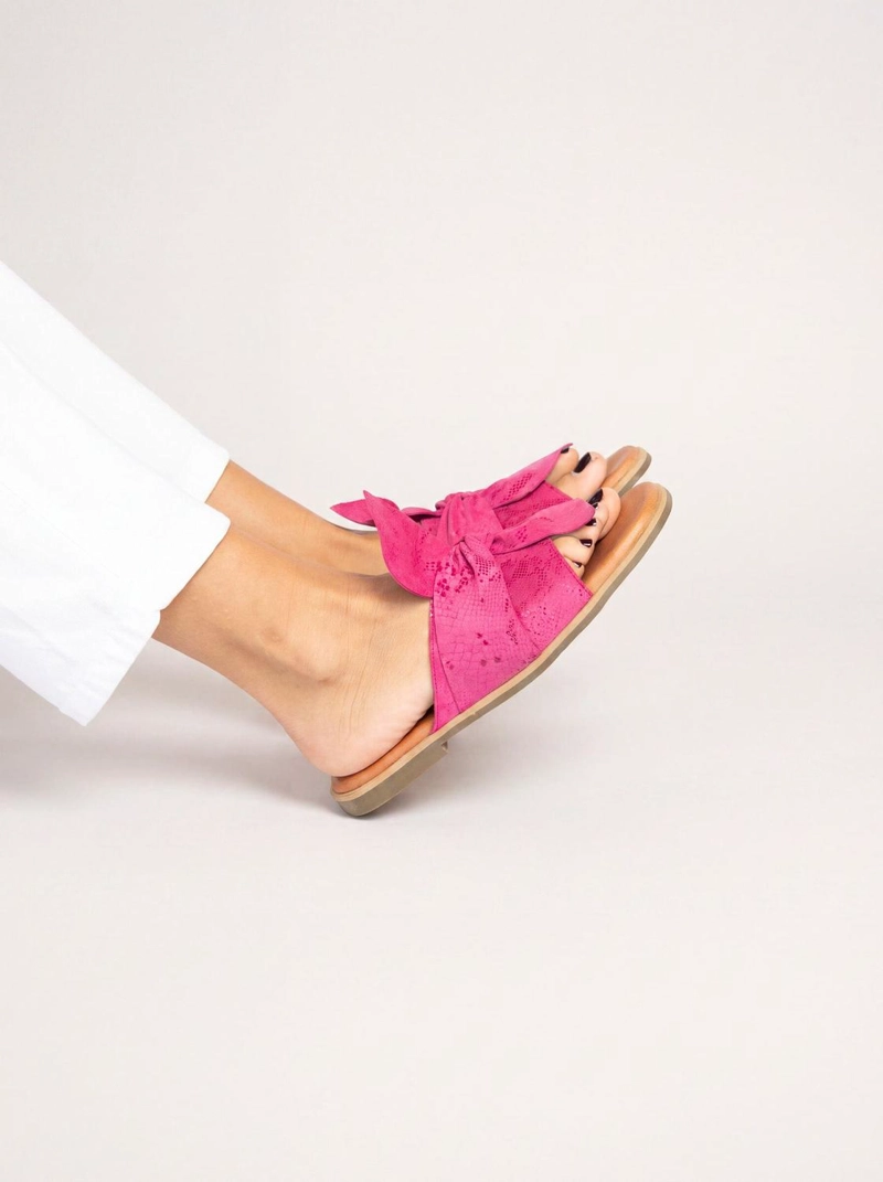 SANDALIA CUERO MUJER  FIOFIO FUCSIA - 5