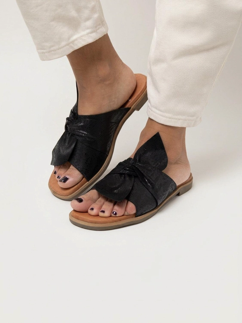 SANDALIA CUERO MUJER  FIOFIO NEGRO - 6