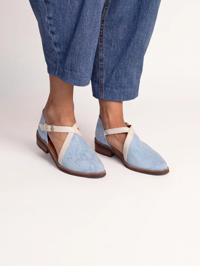 ZAPATO CUERO MUJER  RAULI CELESTE BEIGE - 6