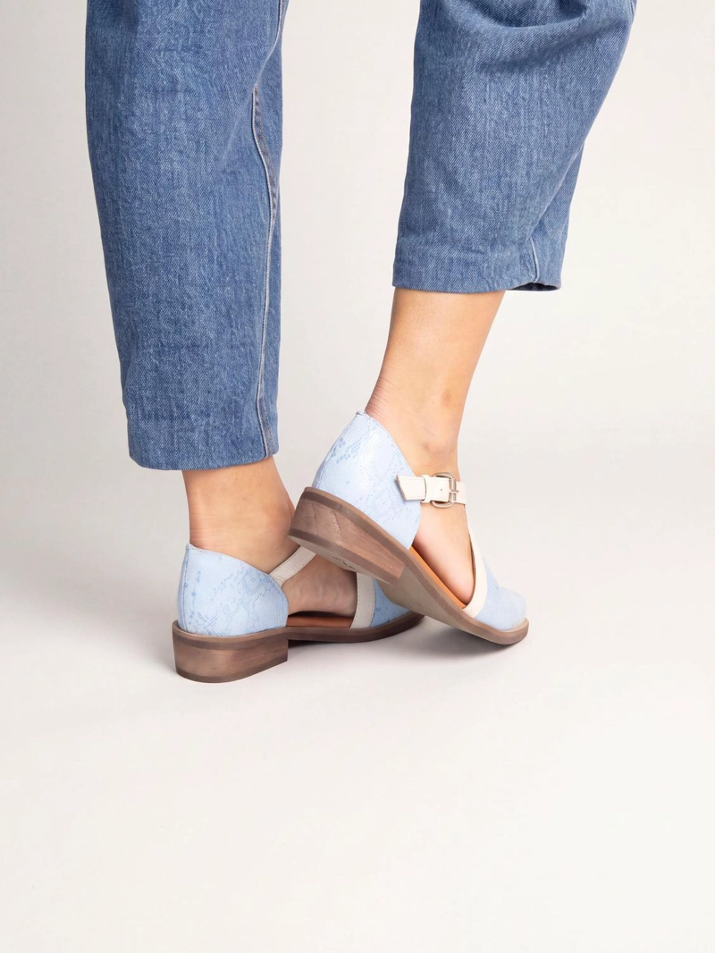 ZAPATO CUERO MUJER  RAULI CELESTE BEIGE - 7