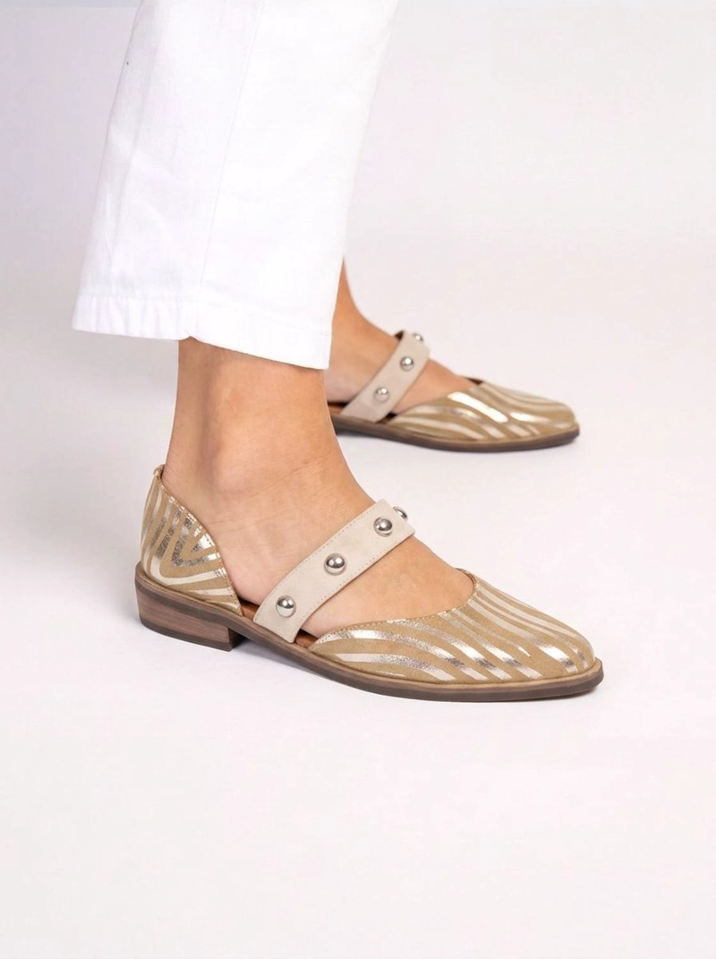 ZAPATO CUERO MUJER  NANDU BEIGE - 4