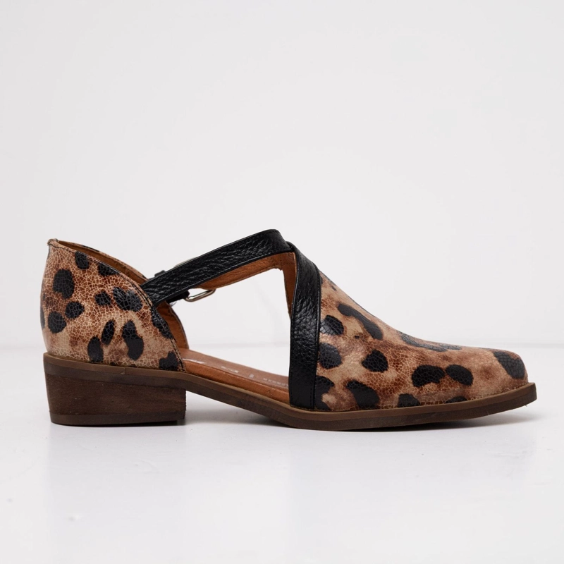 ZAPATO CUERO MUJER  RAULI PRINT NEGRO - 1