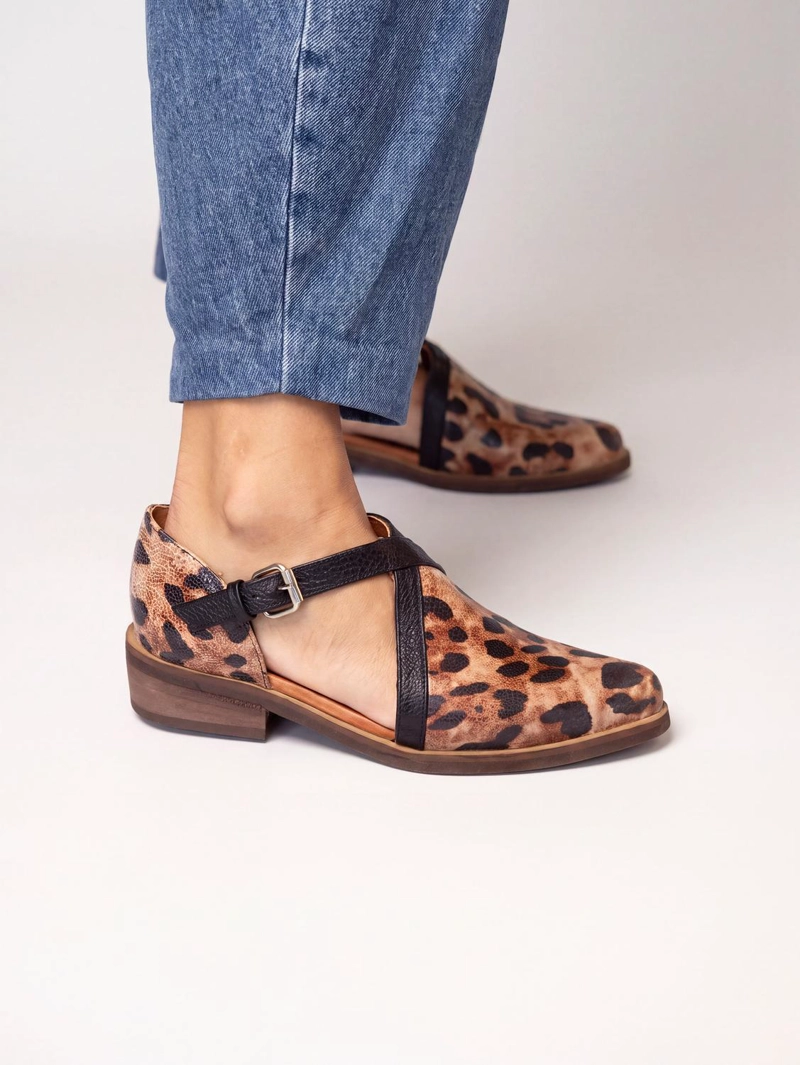 ZAPATO CUERO MUJER  RAULI PRINT NEGRO - 4