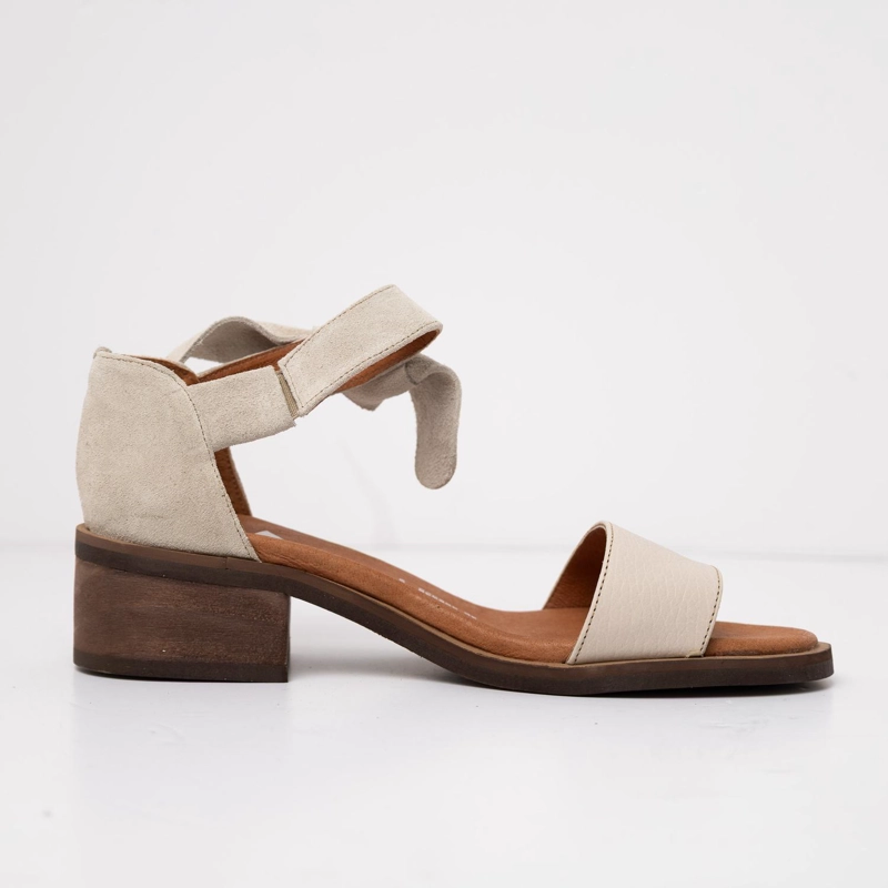 SANDALIA CUERO MUJER HALIETO BEIGE 37