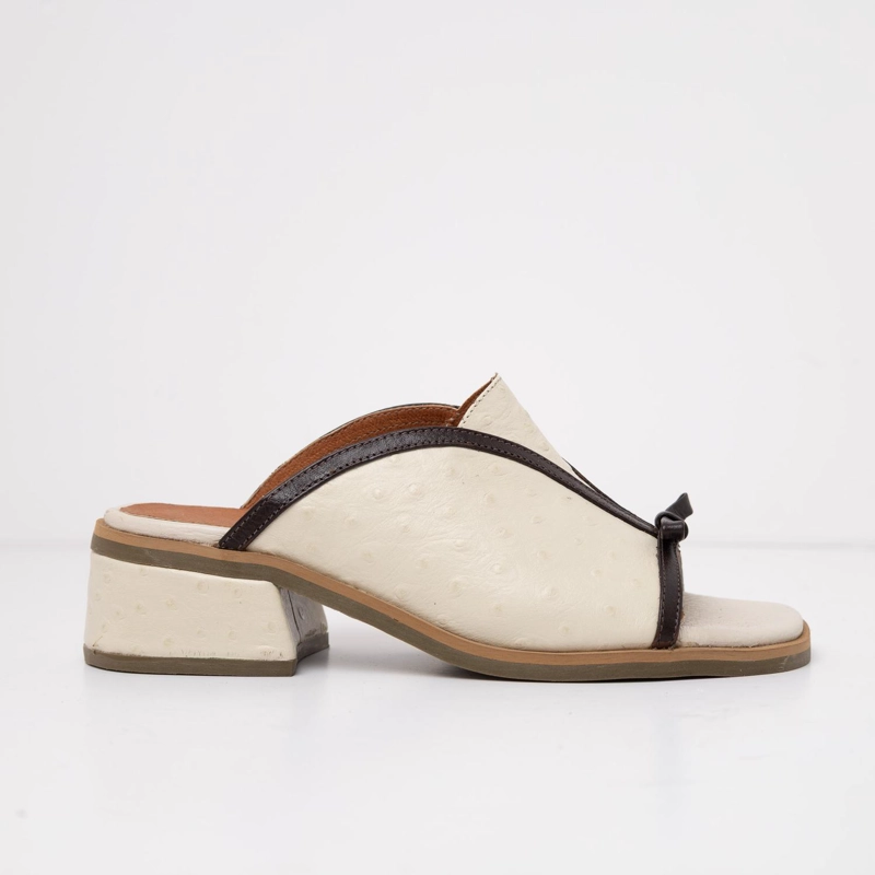 SANDALIA CUERO MUJER  ARENA BEIGE - 1