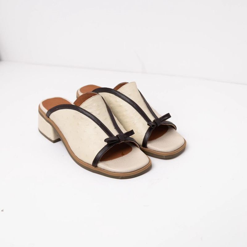 SANDALIA CUERO MUJER  ARENA BEIGE - 2