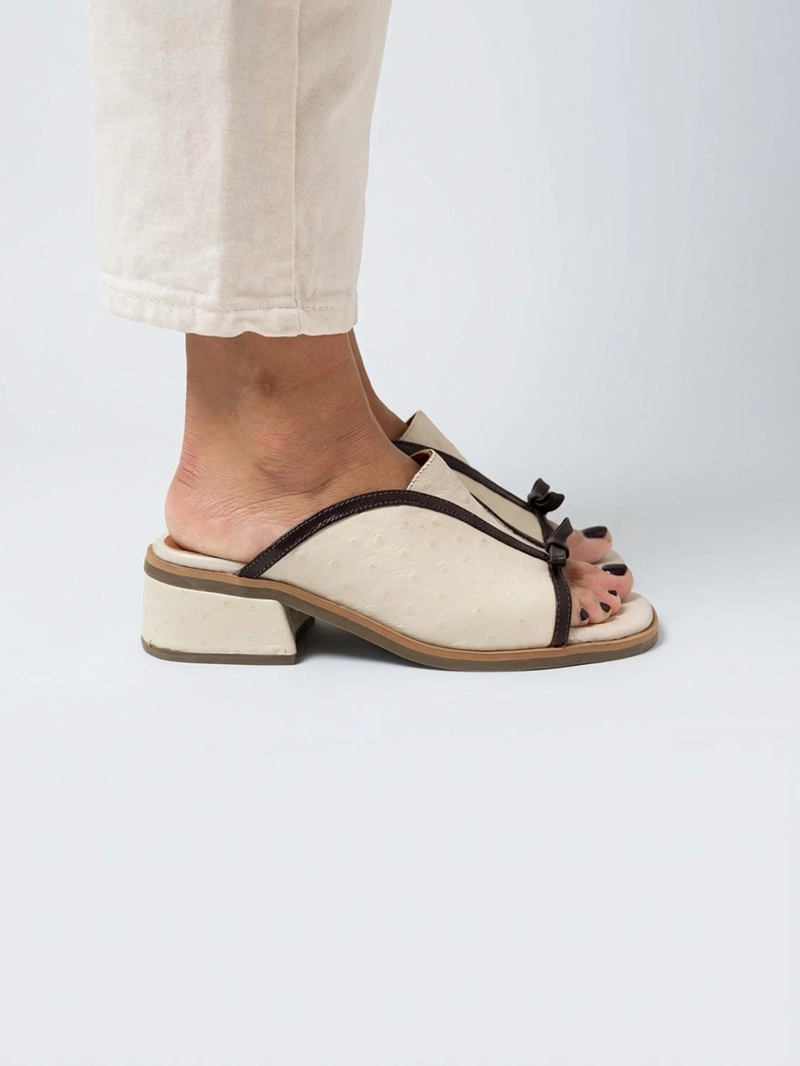SANDALIA CUERO MUJER  ARENA BEIGE - 4