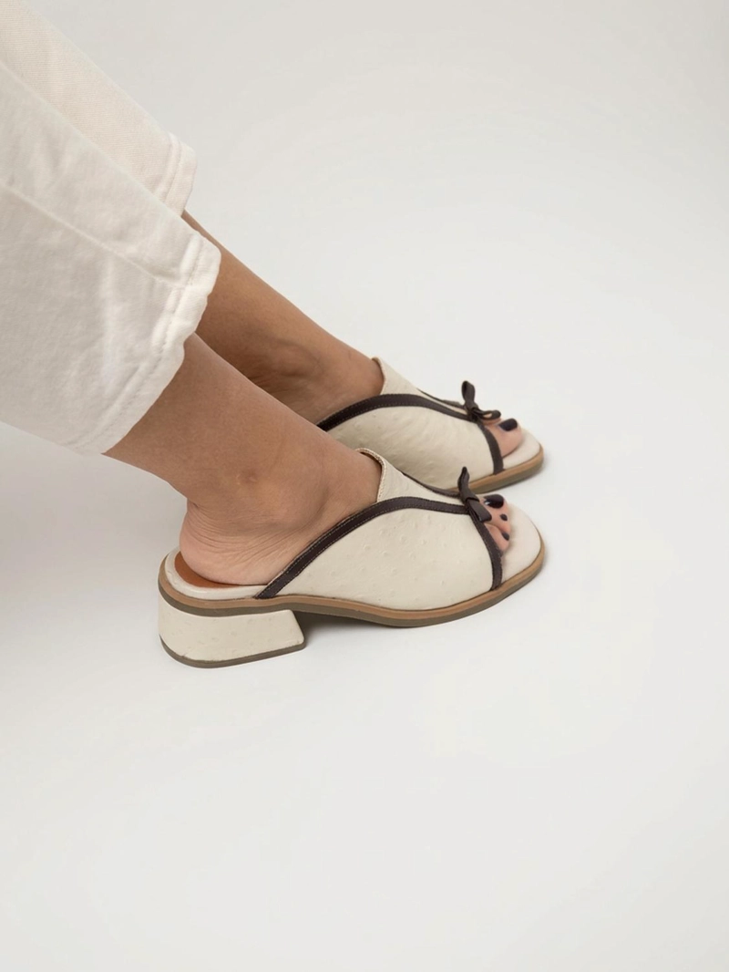 SANDALIA CUERO MUJER  ARENA BEIGE - 6