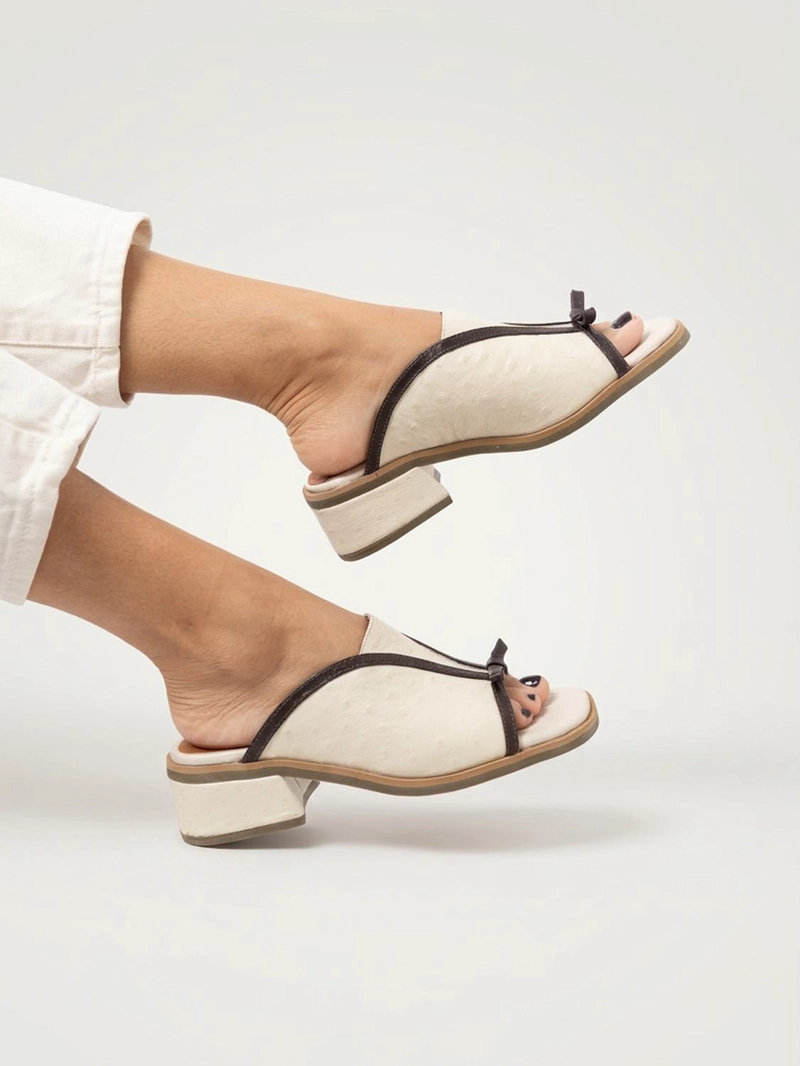 SANDALIA CUERO MUJER  ARENA BEIGE - 7