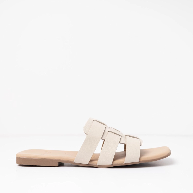 SANDALIA CUERO MUJER  ALISO BEIGE 40