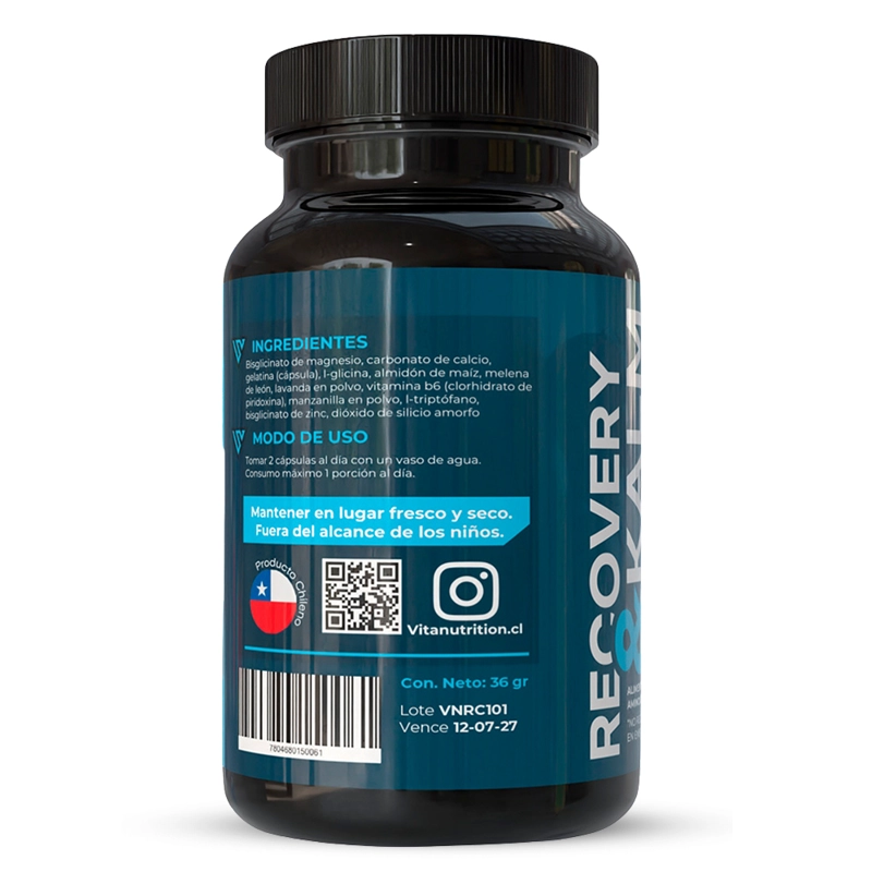 RECOVERY & KALM 60 CAPSULAS VITANUTRITION - 3