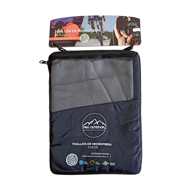 TOALLON PRO OUTDOOR MICROFIBRA SUEDE GRIS - 2