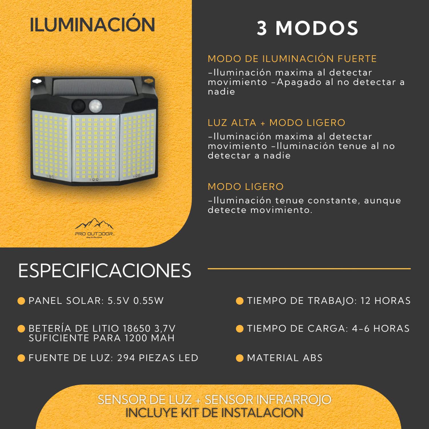 APLIQUE 294 LED SOLAR CONTRA AGUA - 4