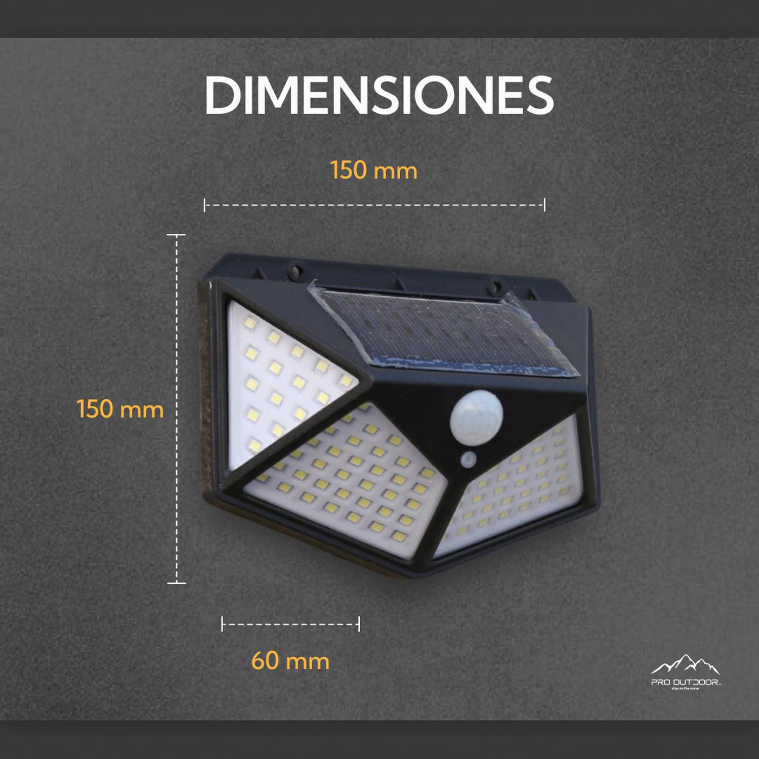 APLIQUE TRIANGULAR 100 LED SOLAR CONTRA AGUA - 2