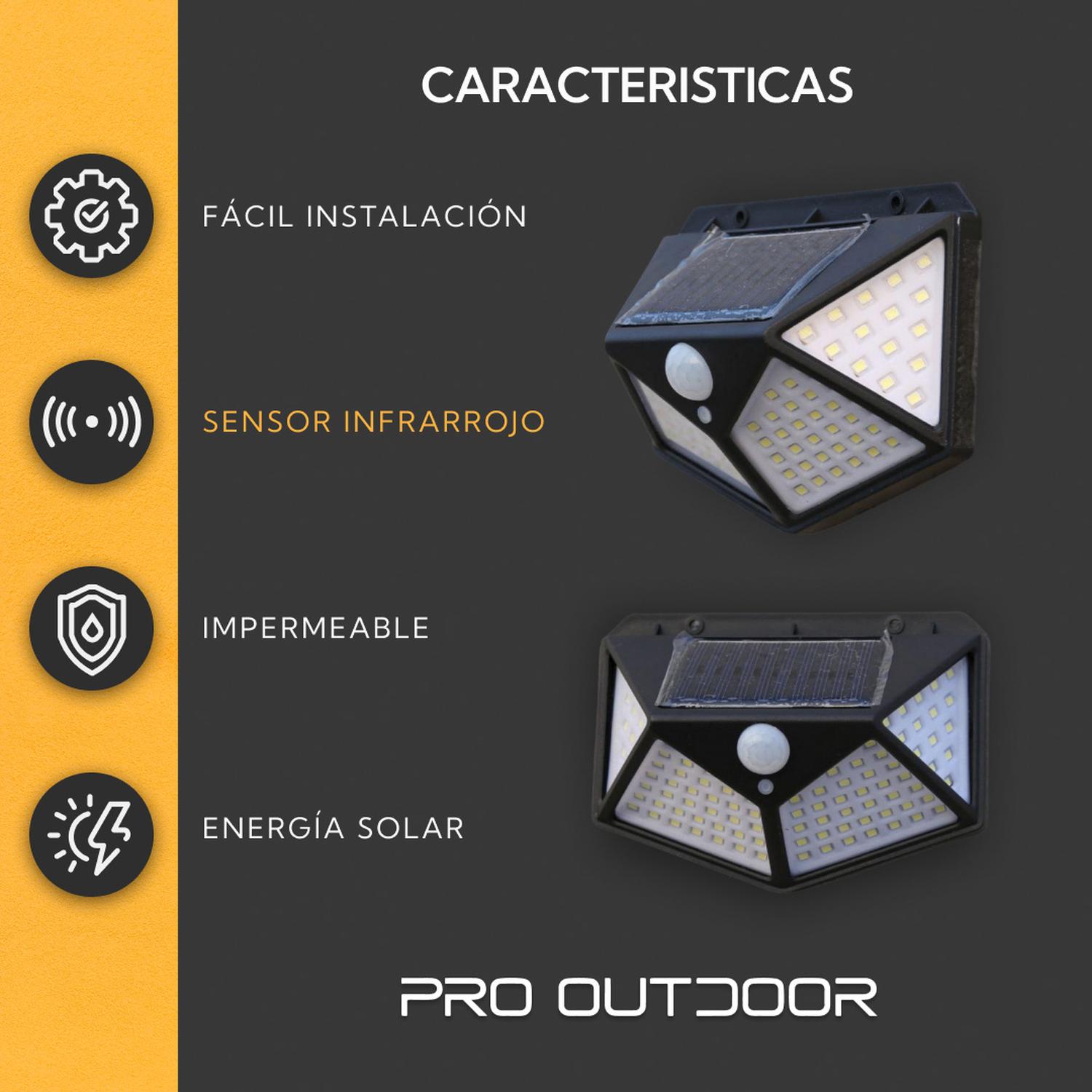 APLIQUE TRIANGULAR 100 LED SOLAR CONTRA AGUA - 3
