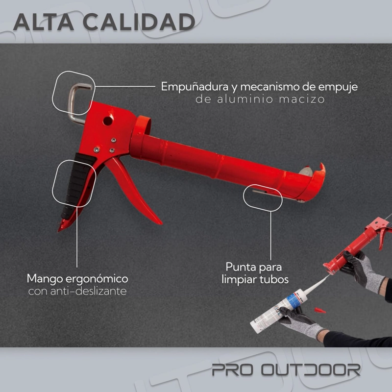 PISTOLA PROFESIONAL CALAFATERA PARA SILICONA Y ACRILICOS - 3