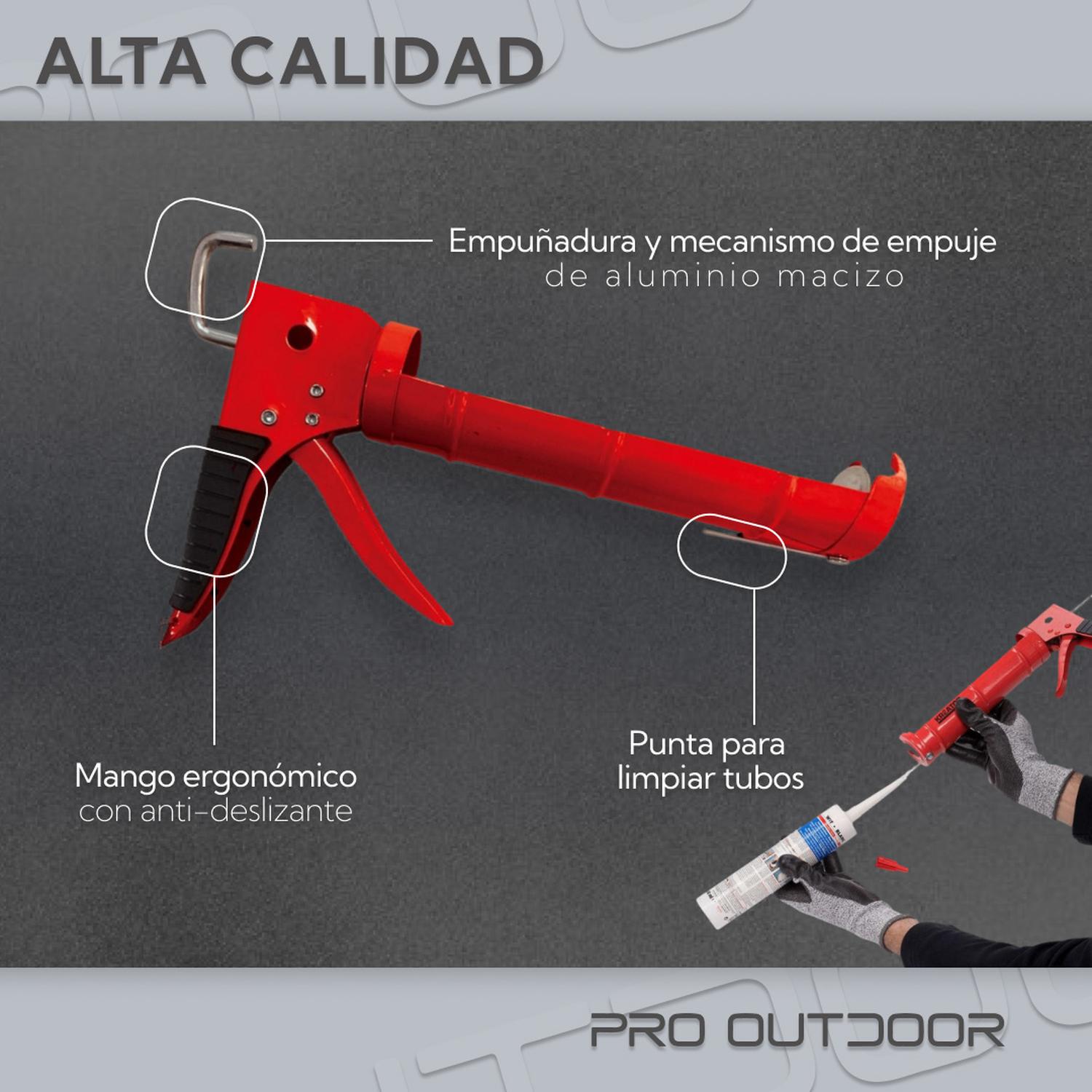 PISTOLA PROFESIONAL CALAFATERA PARA SILICONA Y ACRILICOS - 3