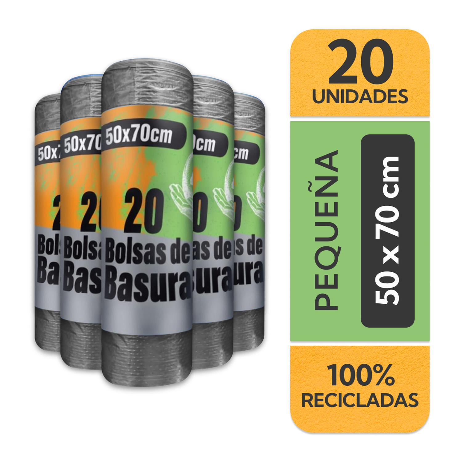 100 BOLSAS DE BASURA 30 LITROS 50X70 CM - 1