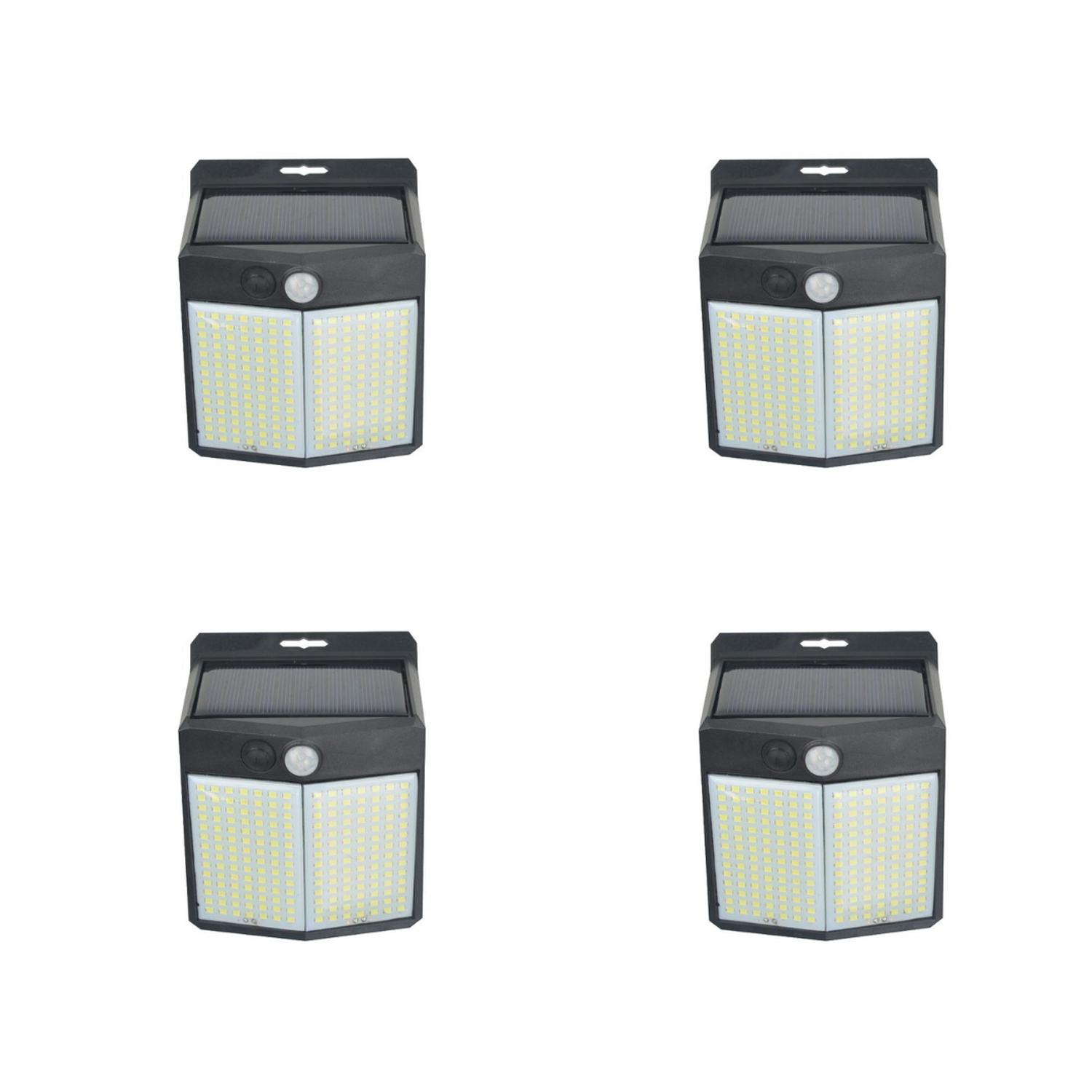 PACK 4 APLIQUE 196 LED SOLAR CONTRA AGUA - 1