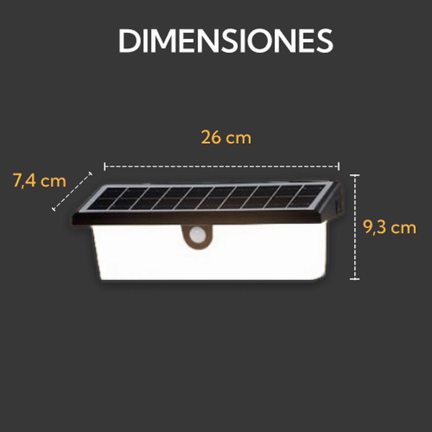 APLIQUE PRO OUTDOOR SOLAR RECTANGULAR CONTRA AGUA CON SENSOR MOVIMIENTO - 4