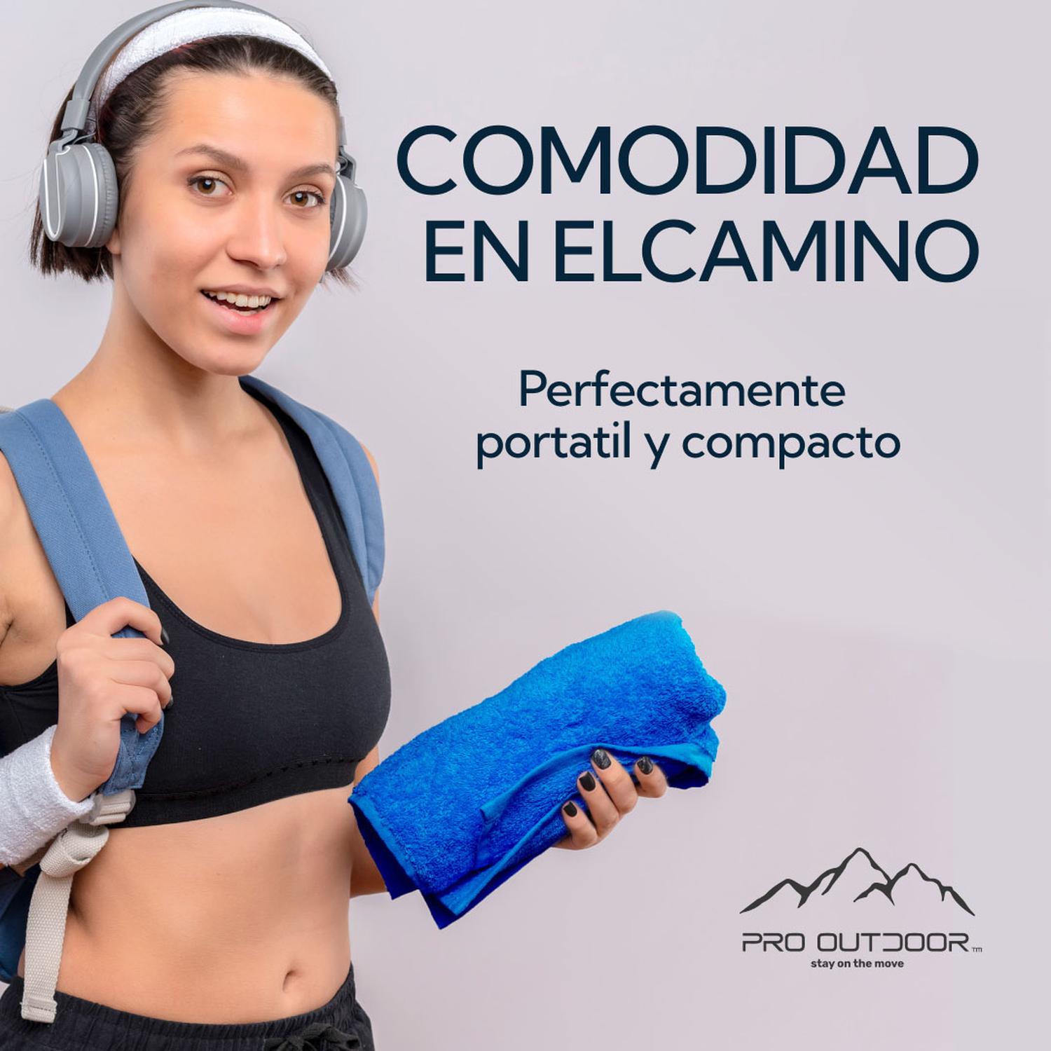 PACK TOALLON Y TOALLA MICROFIBRA TERRY AZUL PRO OUTDOOR - 4