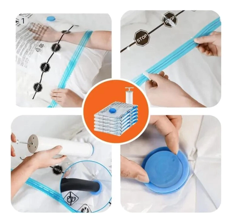 BOLSAS AL VACIO PARA ROPA SET 12 + BOMBA - 5