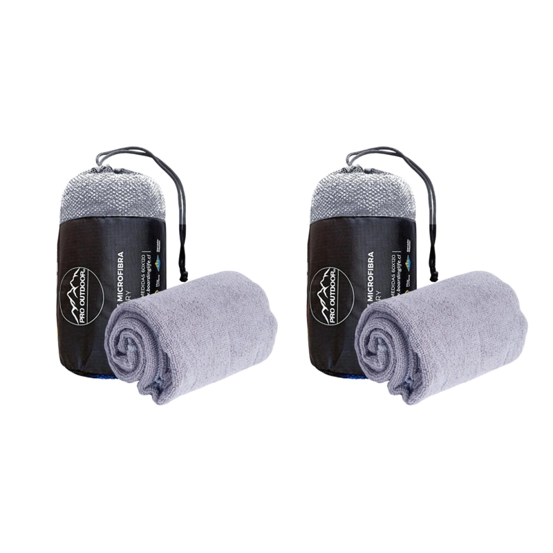 PACK 2 TOALLAS MICROFIBRA TERRY GRIS - 1